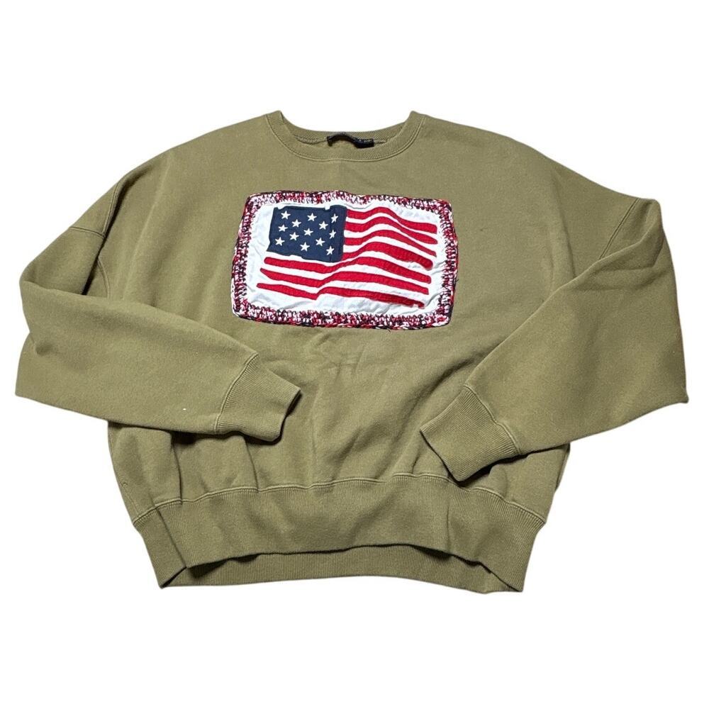Polo Ralph Lauren Olive American Flag / USA Flag Sweater Size M
